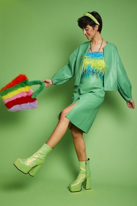 Green Faux Leather Jacket