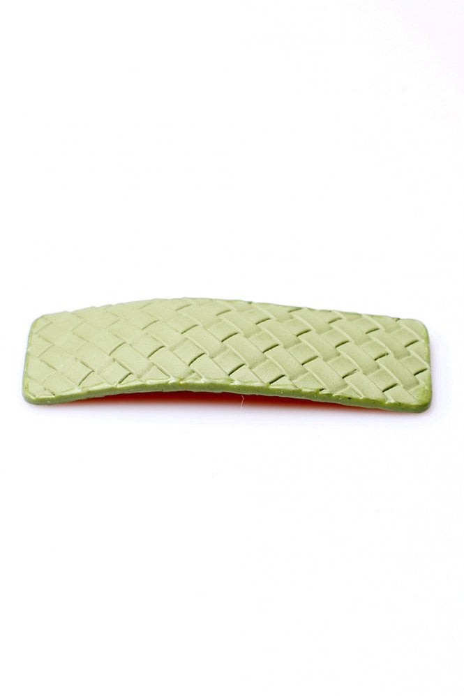 JAYLEY Green Handmade Leather Hair Clip