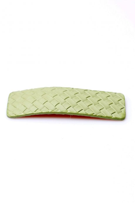 Green Handmade Leather Hair Clip