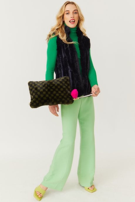 Green Luxury Faux Fur Bag