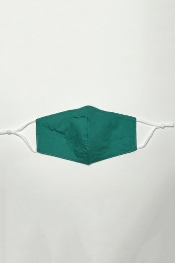 Green Unisex Block Colour Fashion Cotton Face Mask