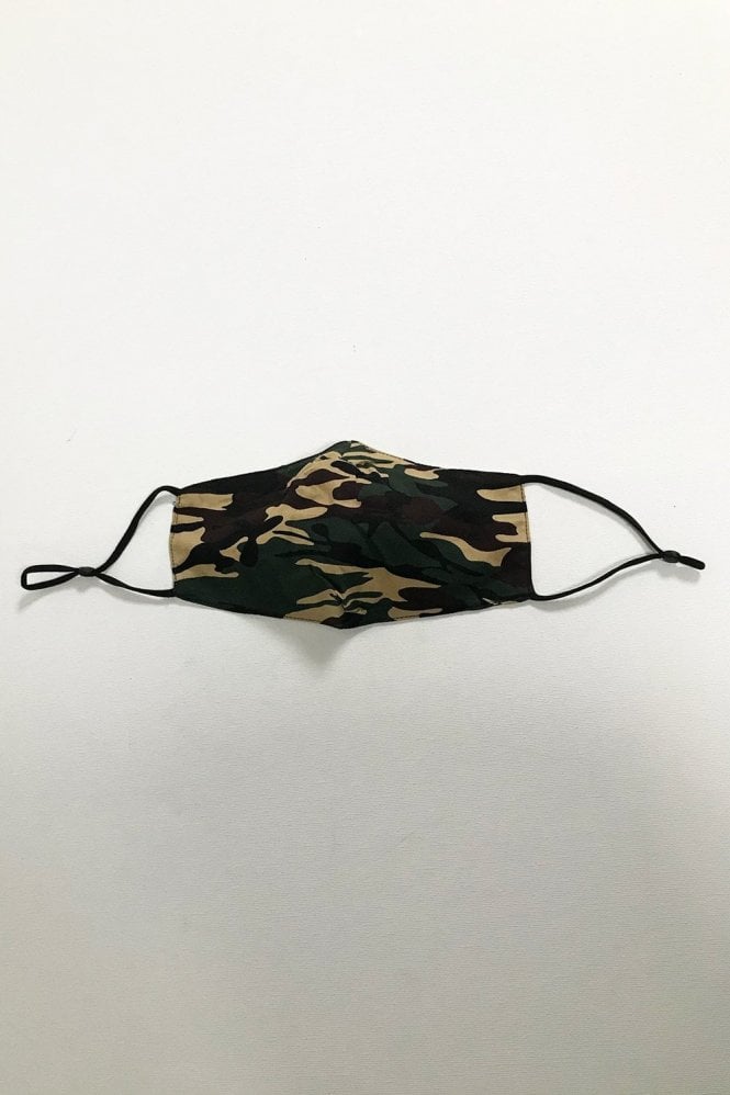 JAYLEY Green Unisex Camo Cotton Face Mask with Filter Pocket