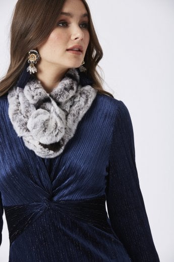 Grey Belllringer Coney Fur Scarf