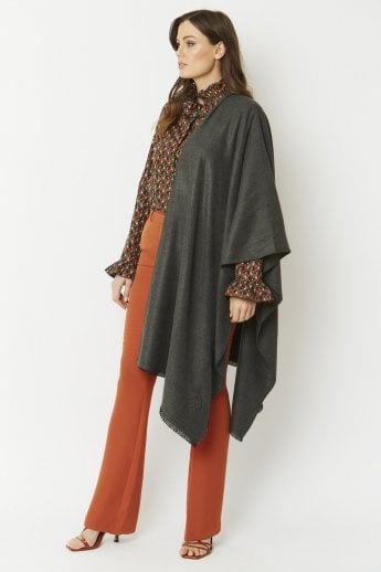 Grey Cashmere Blend Wrap