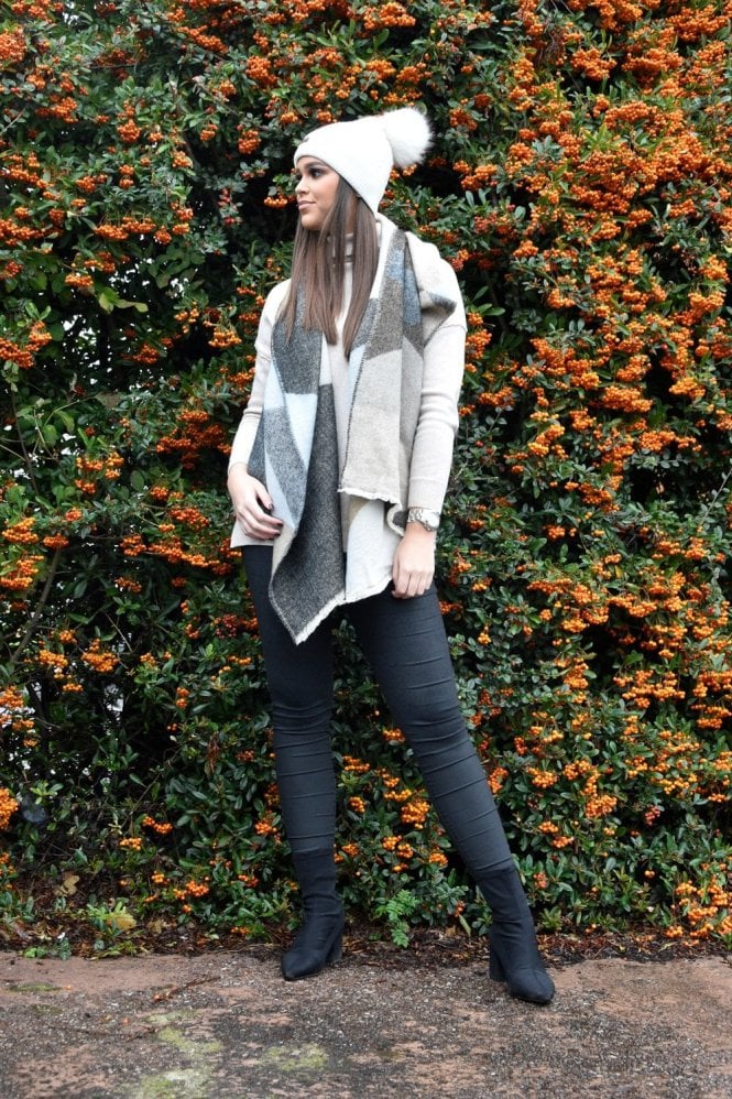 JAYLEY Grey Cashmere Blend Wrap