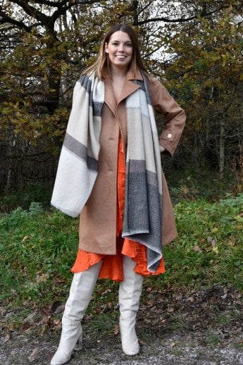 Grey Cashmere Blend Wrap