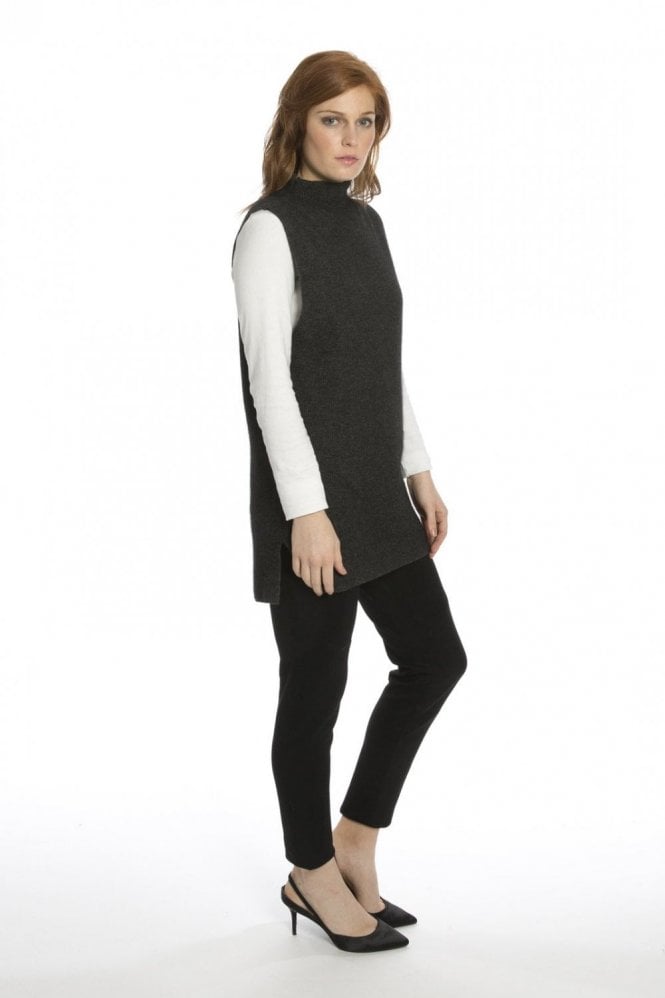 JAYLEY Grey Cashmere & Wool Blend Sleeveless Tunic
