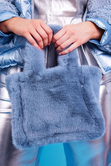 Grey Faux Fur Bag