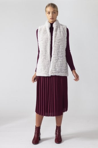 Grey Faux Fur Faux Suede Gilet | Waistcoat
