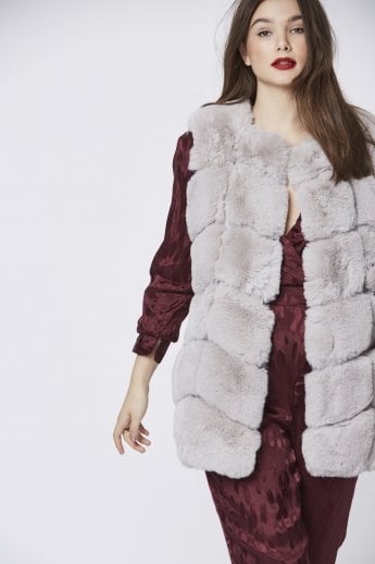 Grey Faux Fur Gilet | Waistcoat