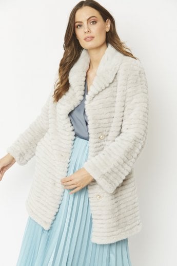Grey Faux Fur Jacket