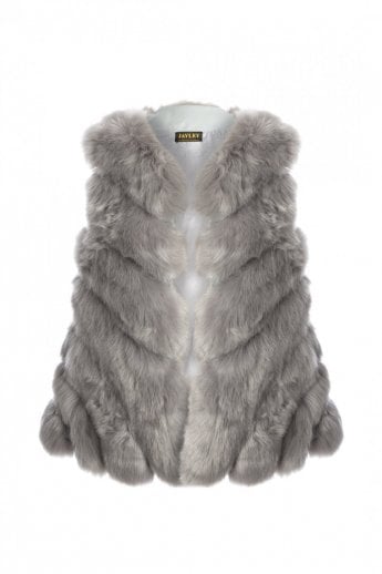 Grey Faux Fur Long Gilet | Waistcoat