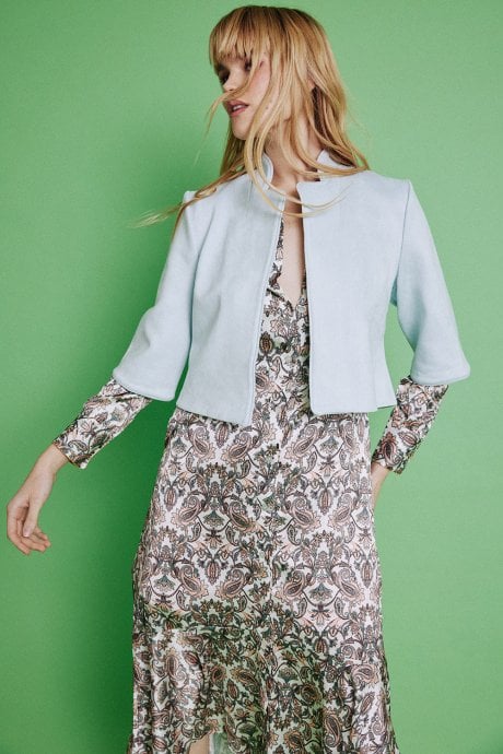Grey Faux Suede Jacket
