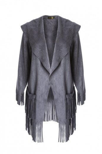 Grey Faux Suede Jacket