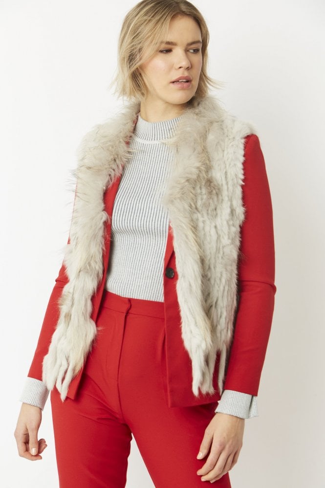 JAYLEY Grey Fox and Coney Fur Gilet