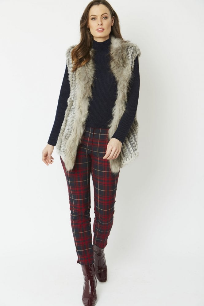 JAYLEY Grey Fox and Coney Fur Gilet