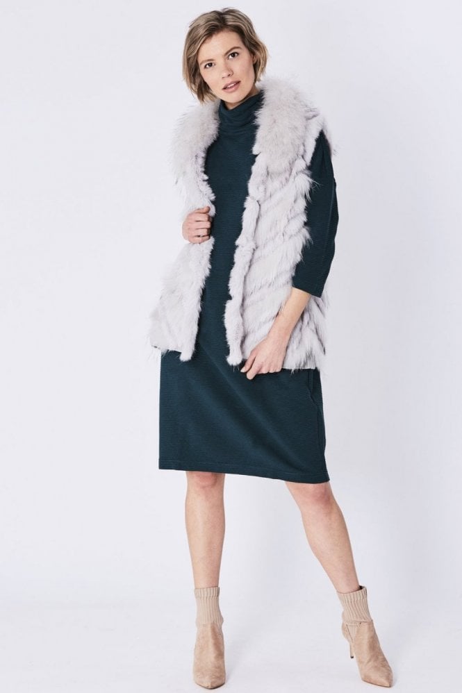JAYLEY Grey Fox & Coney Fur Gilet