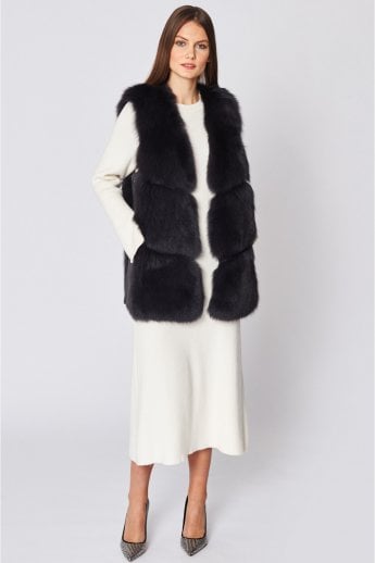 Grey Fox Fur Gilet