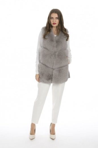 Grey Fox Fur Gilet