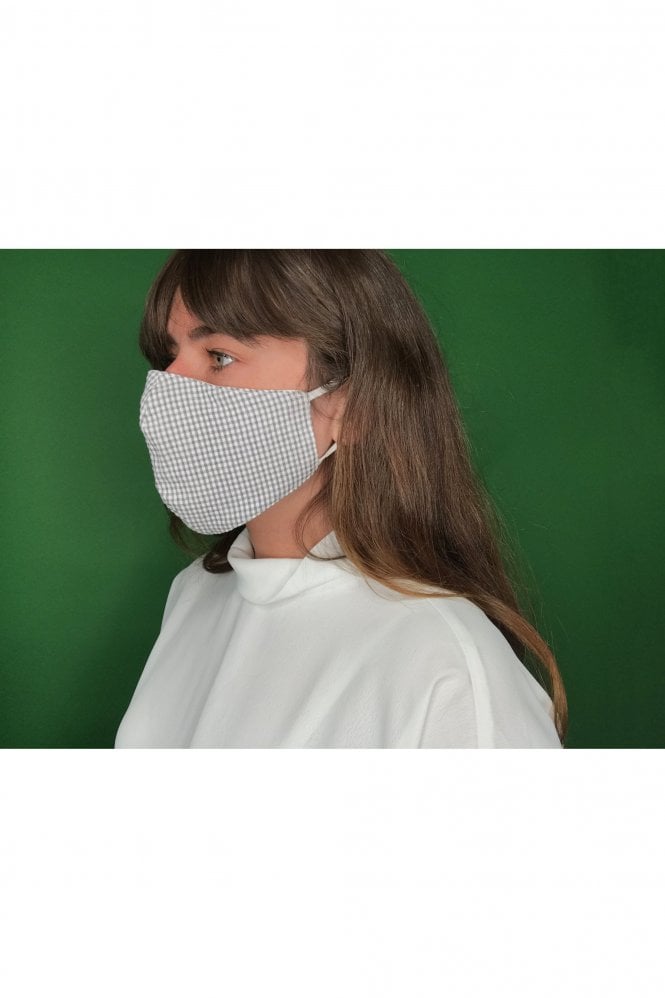 JAYLEY Grey Gingham Reusable Adults Fashion Face Mask