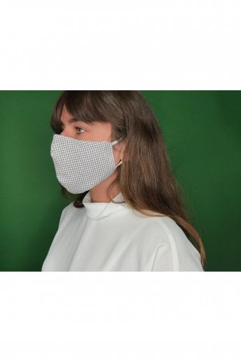 Grey Gingham Reusable Adults Fashion Face Mask