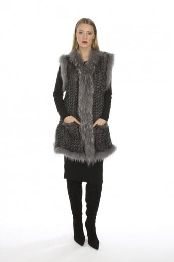 Grey Long Fox and Coney Fur Gilet
