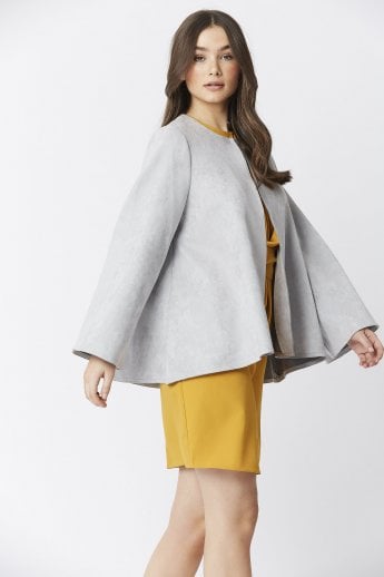 Grey Luxury Faux Suede Jacket