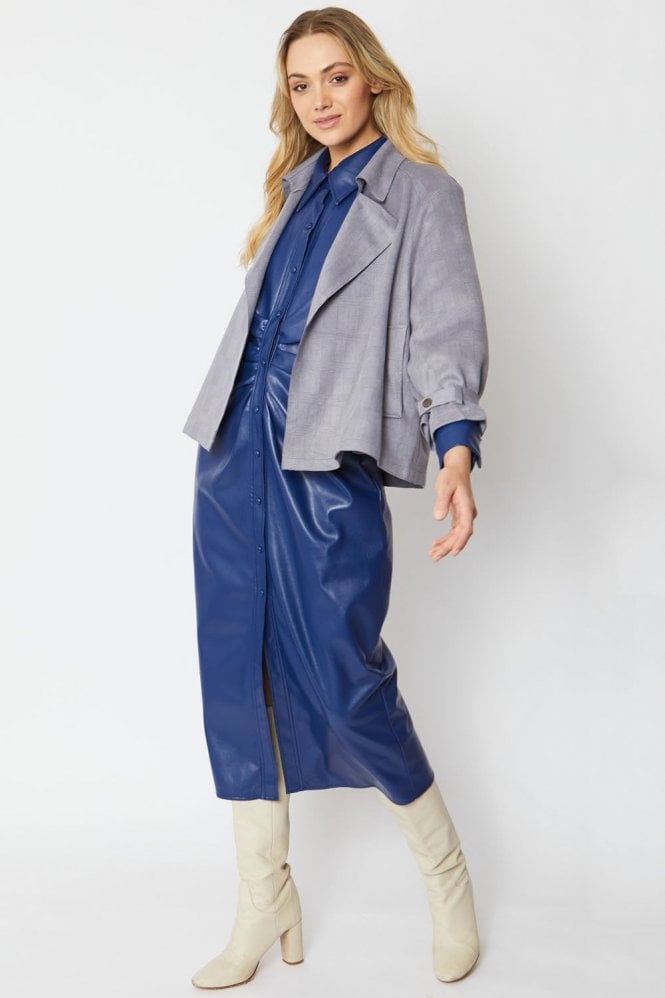 JAYLEY Grey Luxury Faux Suede Jacket