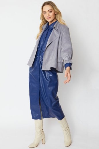 Grey Luxury Faux Suede Jacket