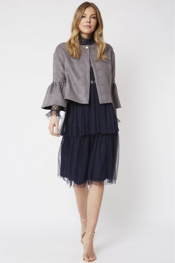 Grey Luxury Faux Suede Jacket