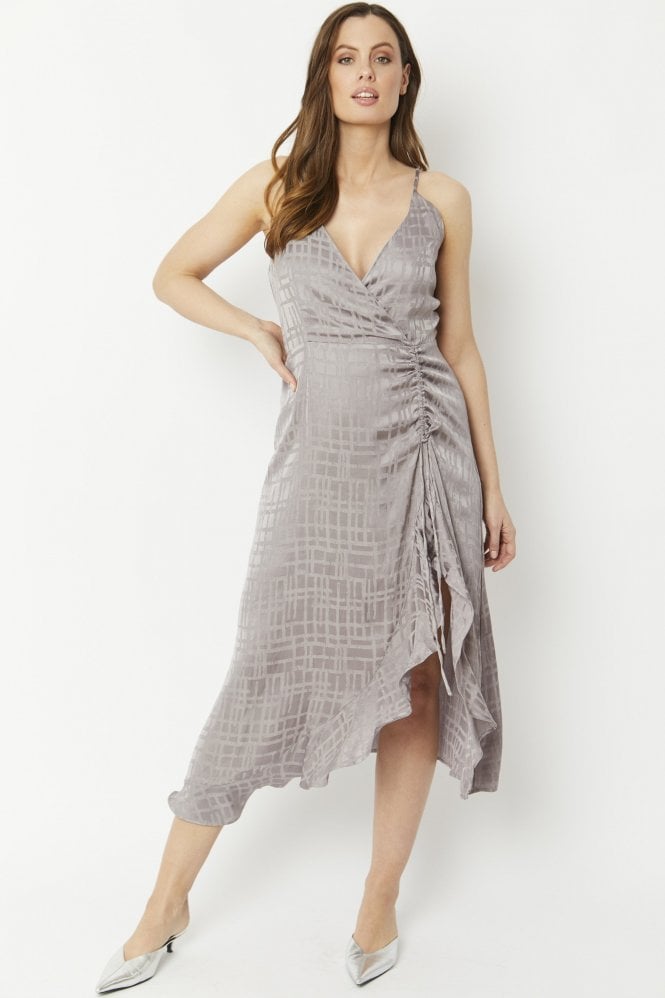 JAYLEY Grey Silk Blend Dress
