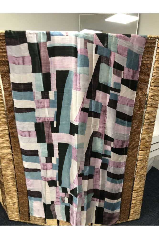 JAYLEY Grey Silk Blend Printed Sarong