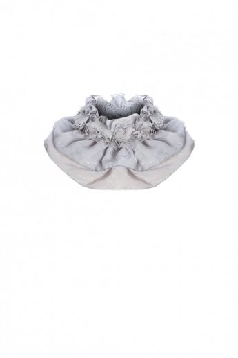 Grey Silk Chiffon Neck Scarf