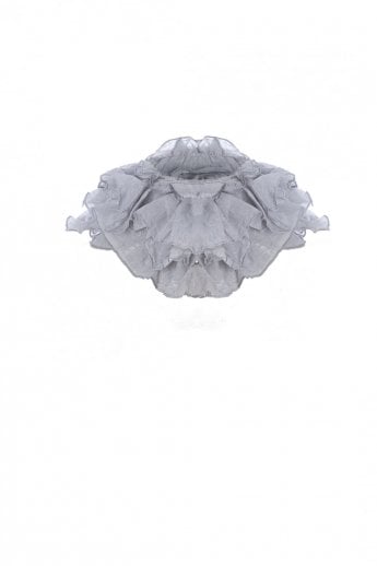 Grey Silk Chiffon Neck Scarf