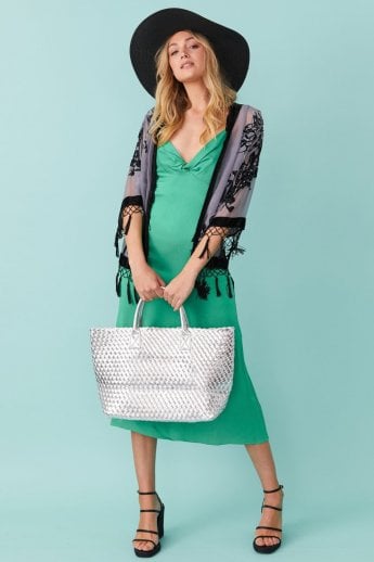 Grey Silk Devore Jacket