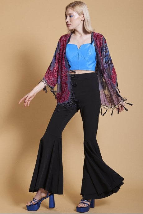Grey Silk Kimono Jacket