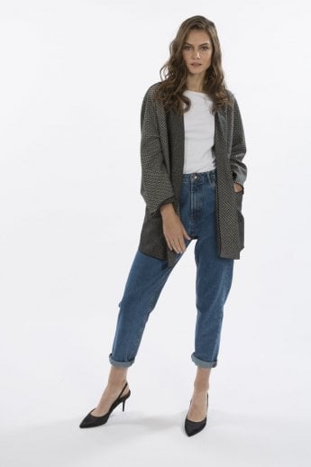 Grey Silk Wool Polyamide Jacket
