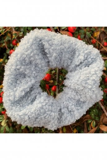 Grey Tina Shearling Scrunchie