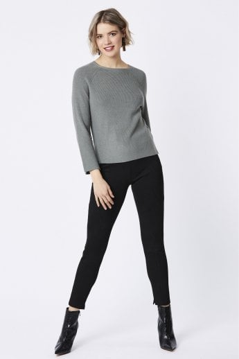 Grey Wool Blend Knit Jumper