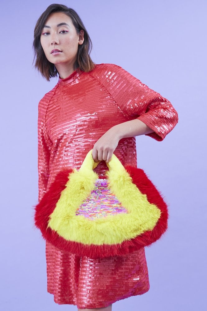 JAYLEY Hand Crafted Eco Bamboo Faux Fur Bag