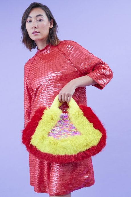 Hand Crafted Eco Bamboo Faux Fur Bag