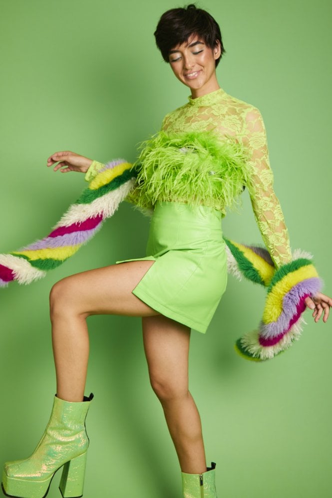 JAYLEY Hand Crafted Eco Bamboo Faux Fur Scarf