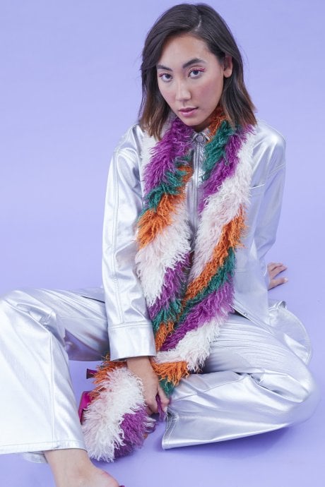 Hand Crafted Eco Bamboo Faux Fur Scarf