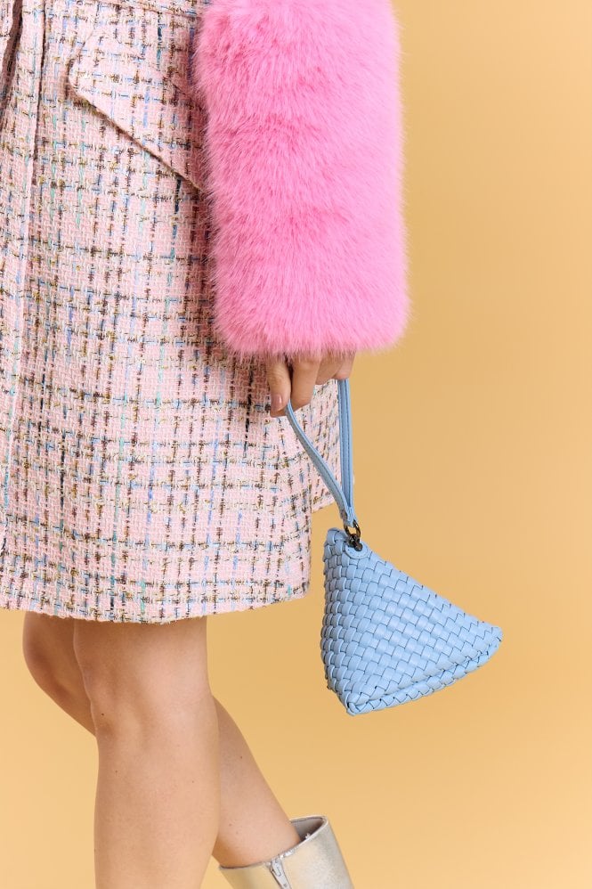 JAYLEY Hand Knitted Eco Leather Pyramid Bag