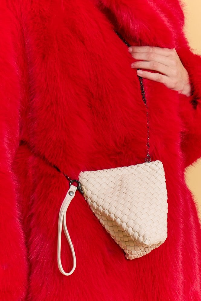 JAYLEY Hand Knitted Eco Leather Pyramid Bag