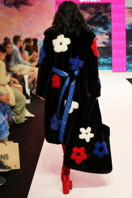 Hand Made Flower Bamboo Faux Fur Bag