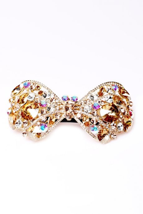 Hand Made Stone Bow Hair Clip