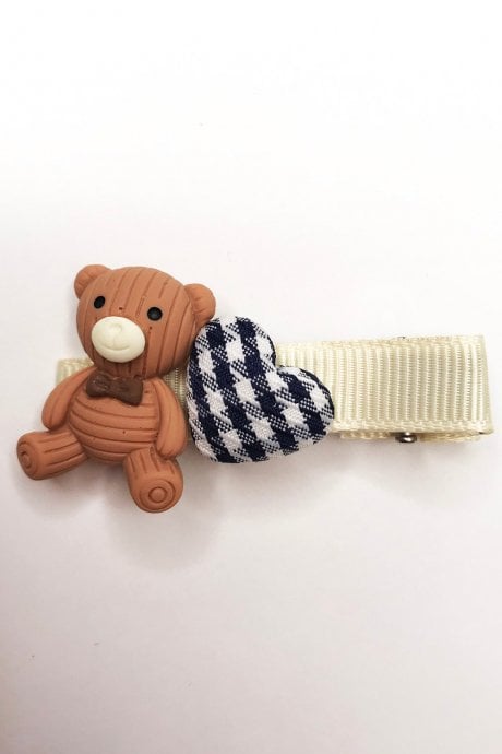 Hand Made Teddy Hair Clip