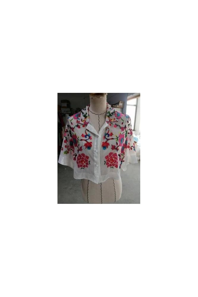 JAYLEY Hand Painted Silk Devore Kimono Top
