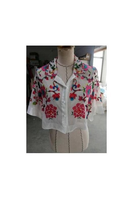 Hand Painted Silk Devore Kimono Top